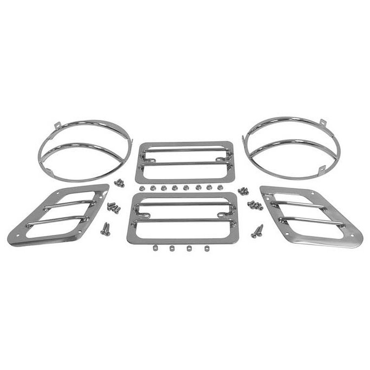 RT34054 Euro Front Light Guard Kit for 1997-2003 Jeep TJ, 1998-2003 Jeep Wrangler, 2004-2006 Jeep Wrangler SE