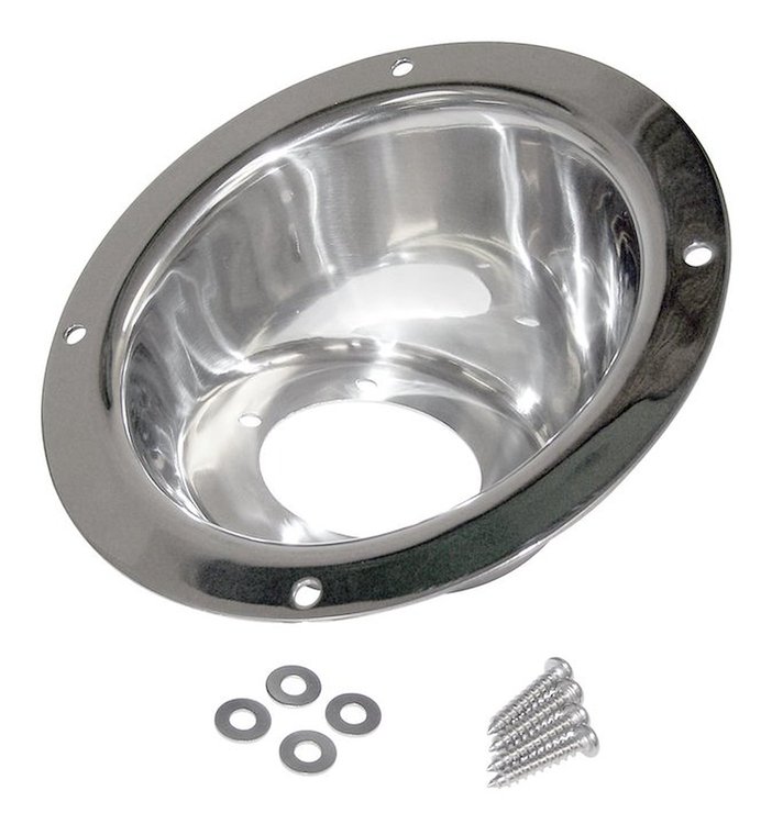 RT34056 Stainless Steel Fuel Filler Bezel for 1997-2006 Jeep TJ Wrangler; Includes Hardware