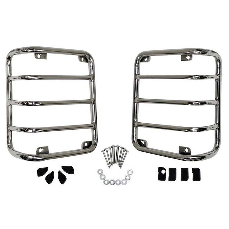 RT34080 Stainless Steel Tail Light Guard Set for 2007-2017 Jeep Wrangler, 2018 Jeep Wrangler JK Sport