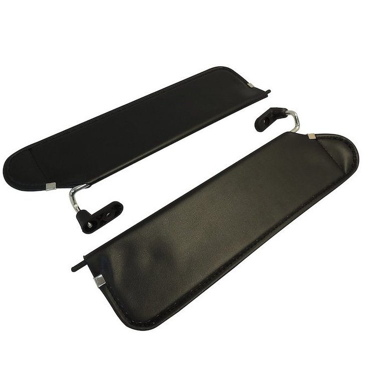 RT52001 Black Sun Visor Set for 2003 Jeep Wrangler, 2003 Jeep TJ, 2004-2006 Jeep Wrangler Rubicon, 2004-2006 Jeep Wrangler X
