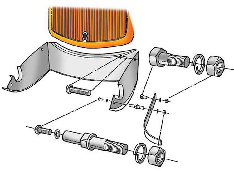 18-17766/7-S Splash Apron Hardware Kit, 1932 Ford Car, 1932-34 Ford Pickup