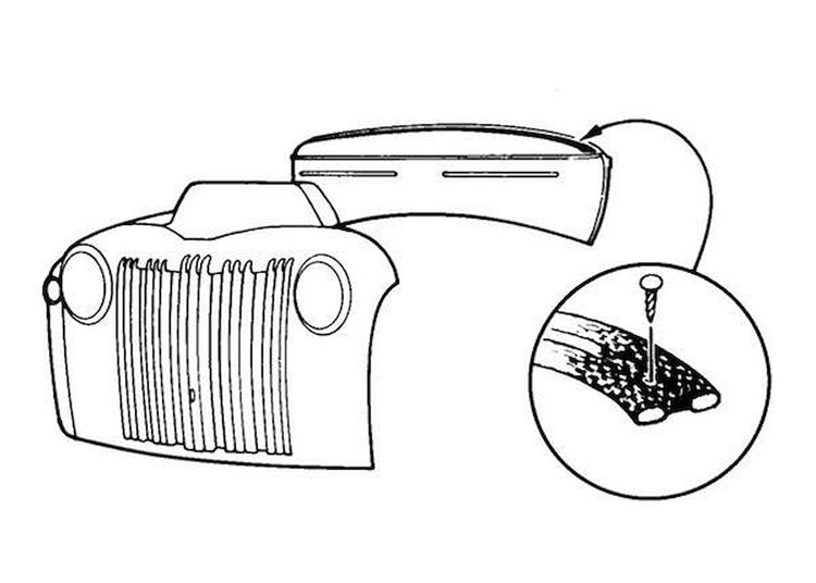 21C-16740 Cowl Lace, 1942-56 Ford Pickup