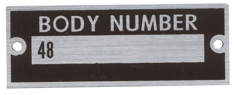 48-14002 Body Number Plate, 1935 Ford