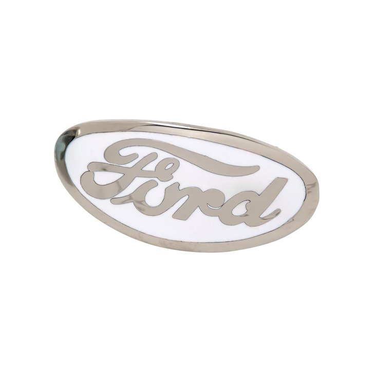 48-8212-W Grille Shell Ornament Emblem (White), 1935-36, 1938 Ford Car, 1936 Ford Pickup