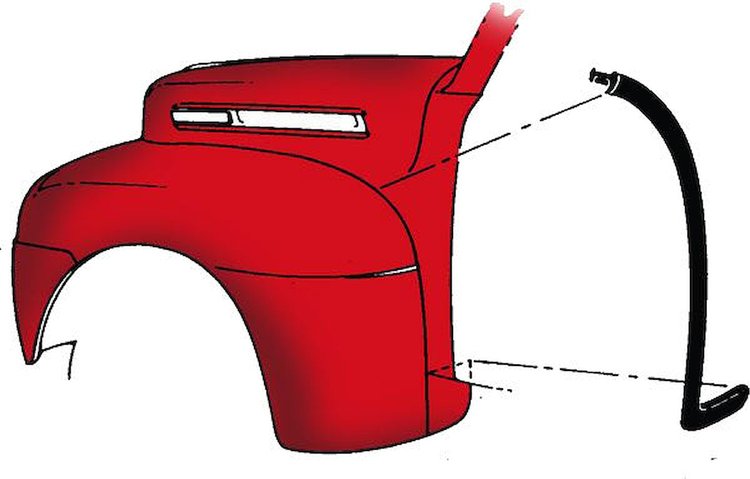 7C-16068 Fender to Cowl Seal, 1948-52 Ford Pickup