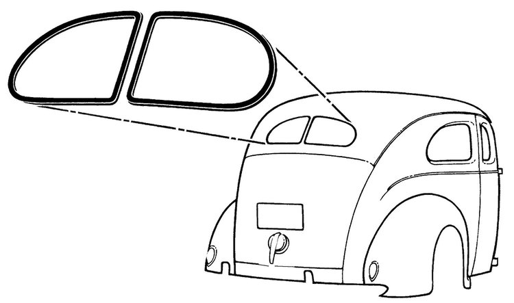 81A-704220 Rear Window Seal, 1938 Ford Deluxe Ford Sedan, 1939-40 Ford Sedan