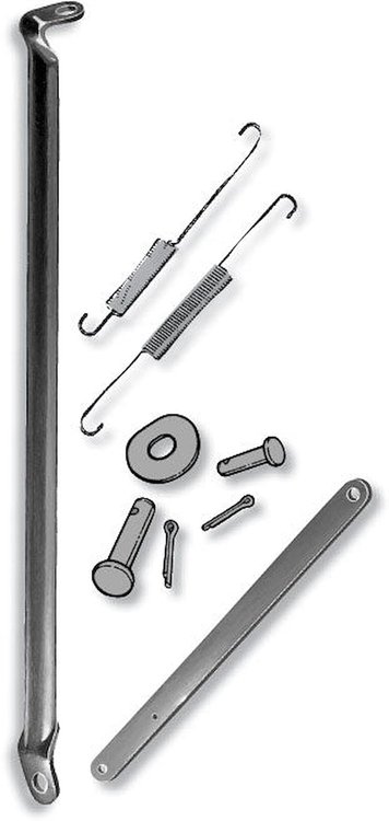91A-16674-K Hood Release Linkage & Support Brace Kit, 1939 Ford Deluxe