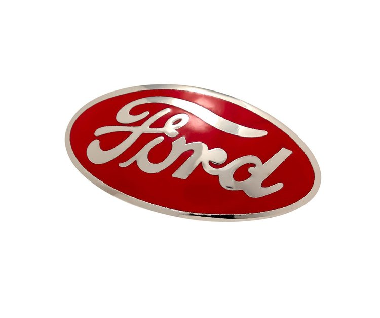 B-8212-STR-R Grille Shell Ornament Emblem, Bull Nose (Red), 1932 Ford Car