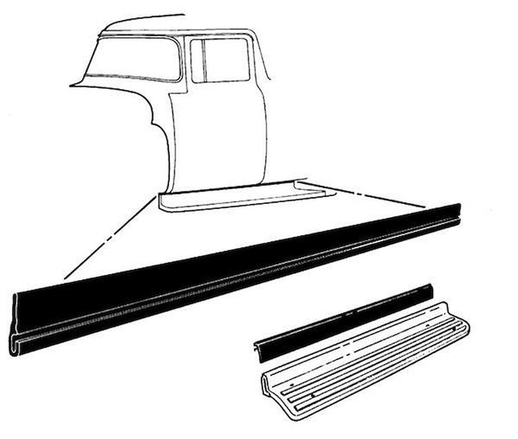 BAAA-16540-A Running Board to Body Seal, 1953-55 Ford Pickup