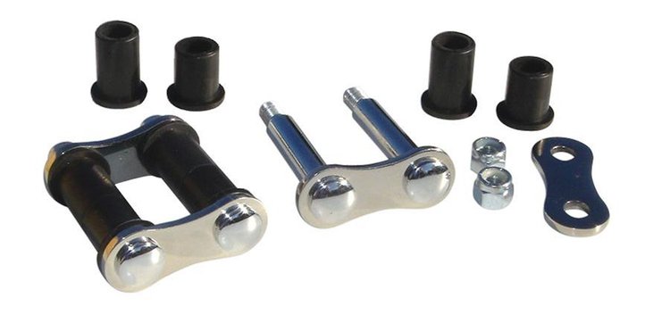 BD-2632-S Front Spring Shackles, 2” (Stainless), 1935-48 Ford Car, Ford Pickup