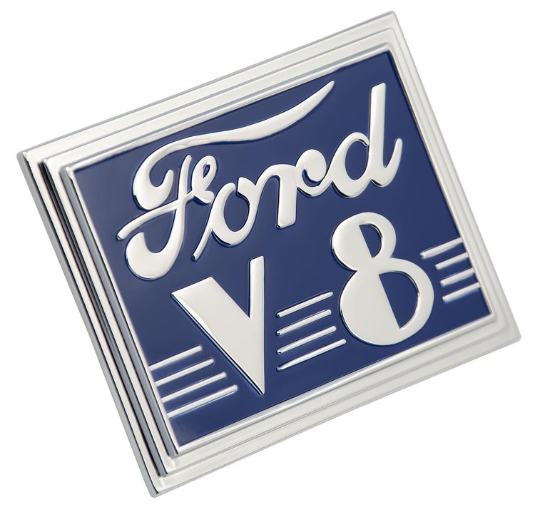01A-7043370-A Trunk Lid Emblem (Blue), 1940 Ford Standard