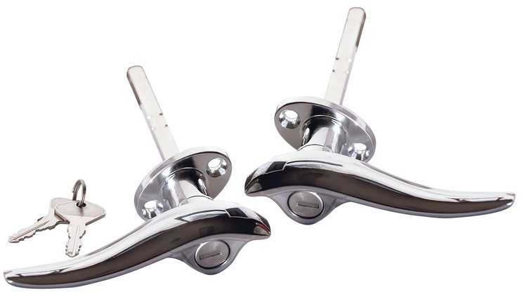 40-702350/1-L Locking Outside Door Handles, 1932 3W Ford Coupe, 1933-34 Closed Ford Car, 1934 Roadster, Phaeton