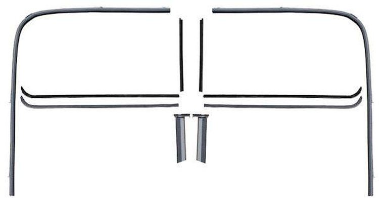 50-45983-PU-B Window Channel Kit (w/ Fuzzy), 1935-37 Ford Pickup