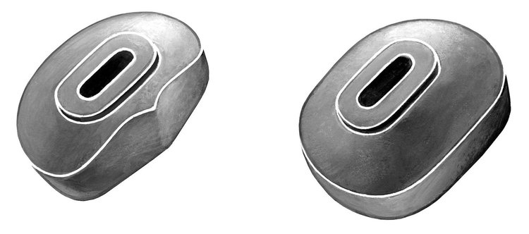 91A-2476-7527 Brake & Clutch Pedal Bumpers, 1939-48 Ford