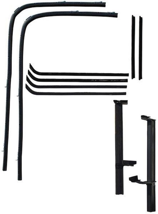 01A-45983-5W-4D Front Door Window Channel Kit, 1940 Ford Coupe, Ford Sedan Delivery, Fordor