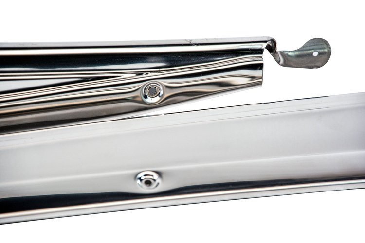 40-7013250/1-SS Door Scuff Plates, 1933-34 Tudor, 3/W Ford Coupe, Victoria