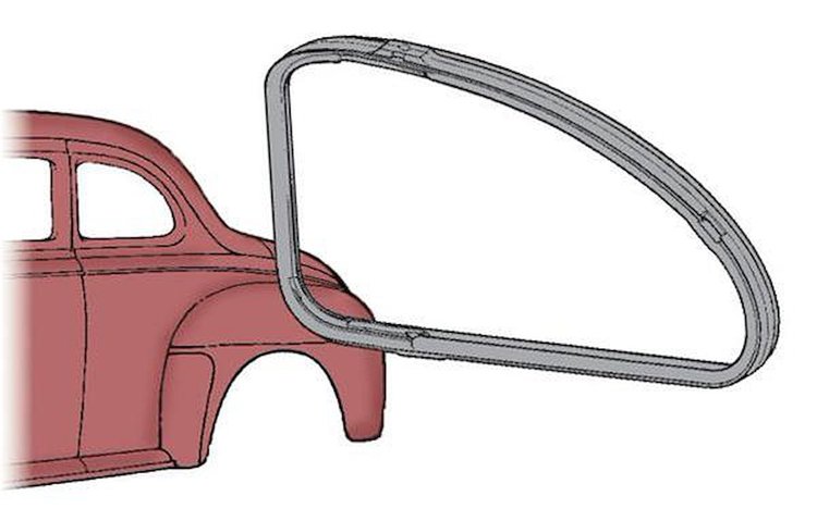 51A-7229904/5-A Quarter Window Seals, 1946 late - 48 Ford Sedan Ford Coupe