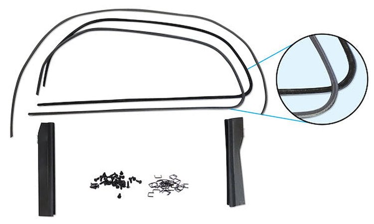48-45983-3W-B-SS Front Door Window Channel Kit, 1935-36 3/W Ford Coupe