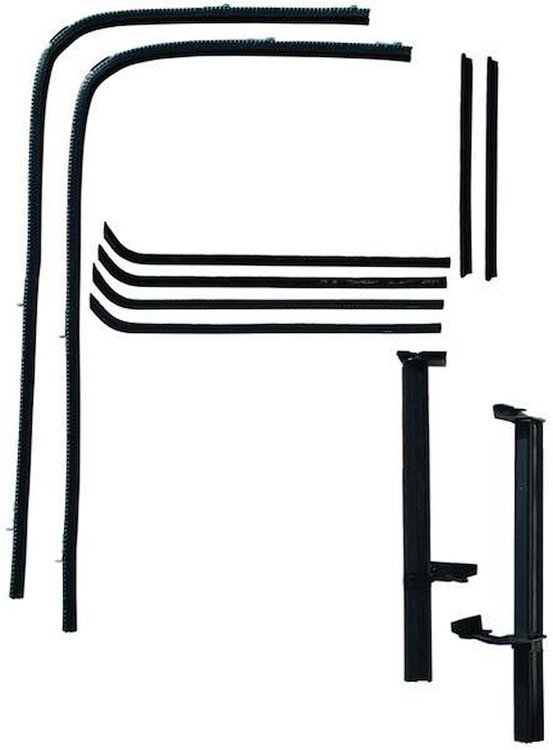 01A-45983-5W-4D-SS Front Door Window Channel Kit (Stainless), 1940 Ford Coupe, Ford Sedan Delivery, Fordor