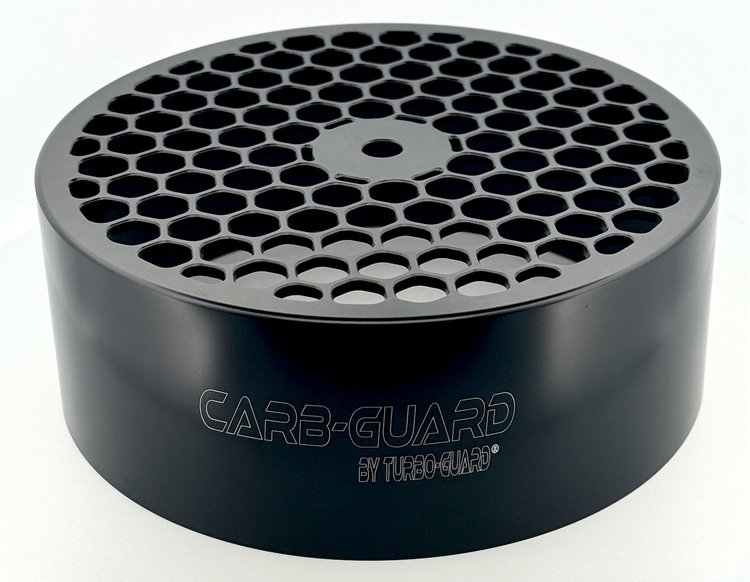 TBG-CG-4150 Carb-Guard Carburetor Inlet Screen, 4150-Style, 5 1/8 in. Inlet Diameter [Black w/Aluminum Screen]