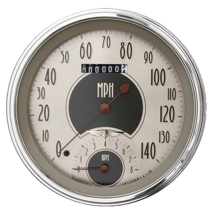 Speedtachular Speedometer/Tachometer Combo All American Nickel Style