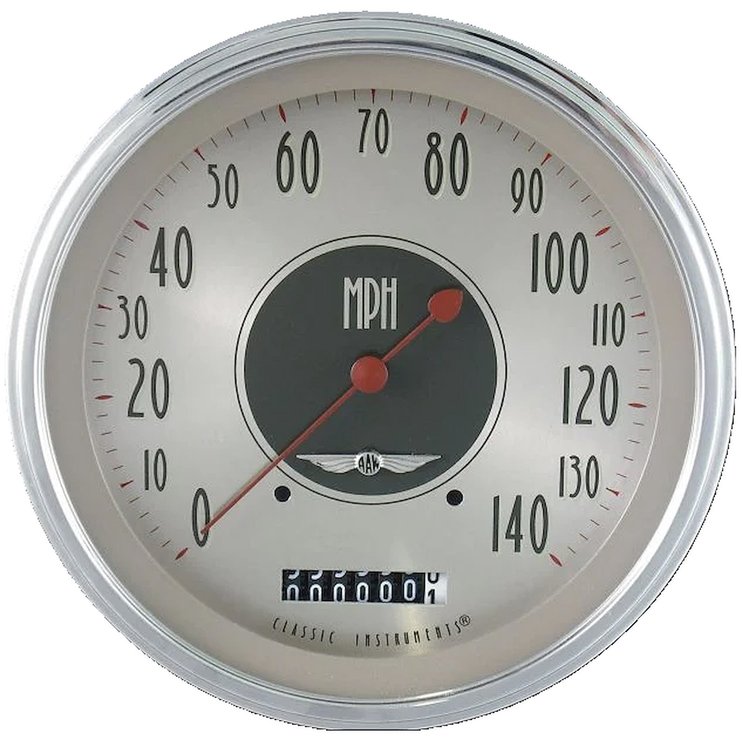 All American Nickel Speedometer 4-5/8" Electrical