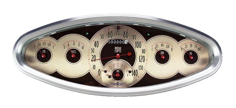 All American Nickel Package 6-Gauge Instrument Panel Includes: Speedometer (140 MPH)