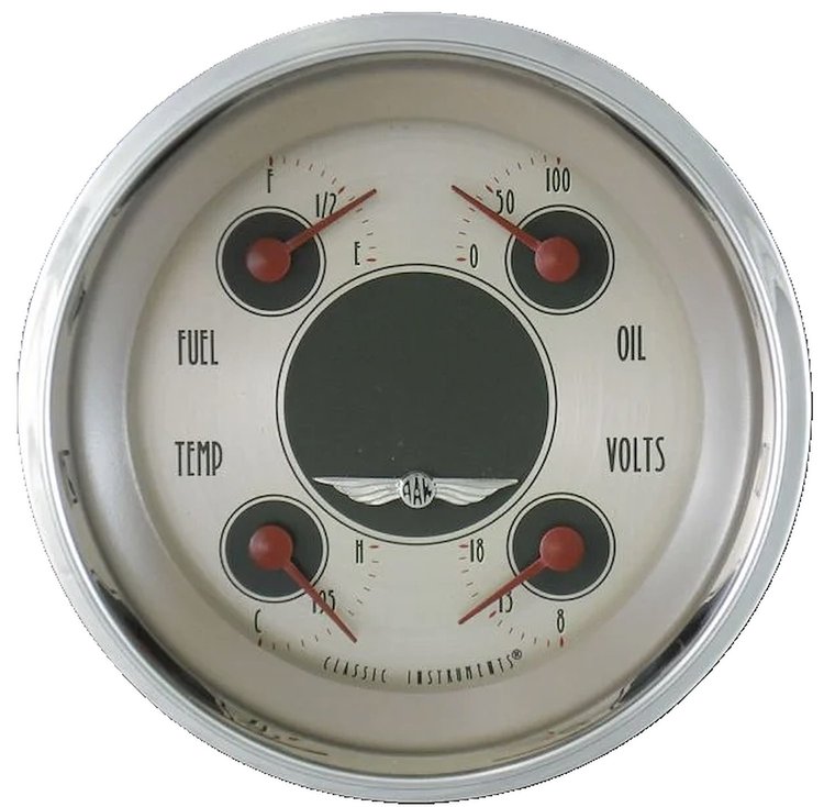 All American Nickel Quad Gauge 3-3/8" Electrical Includes: