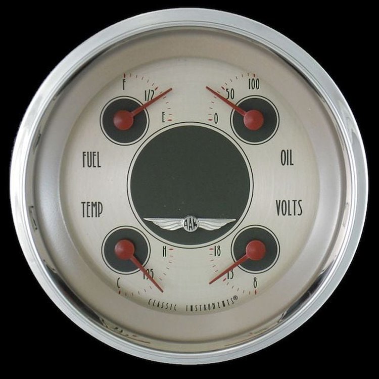 All American Nickel Quad Gauge 3-3/8" Electrical Includes: