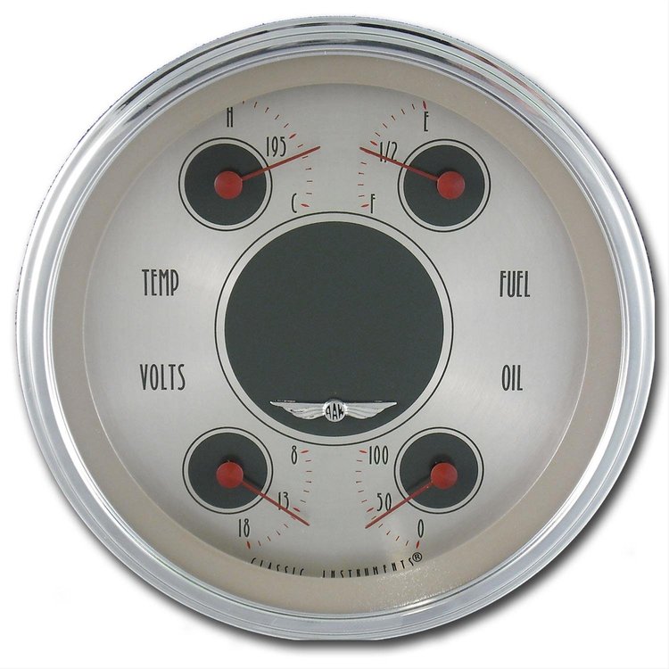 All American Nickel Quad Gauge 4-5/8" Electrical Includes: