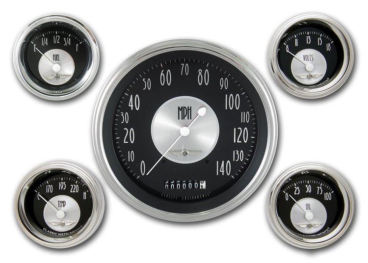 All American Tradition 5-Gauge Set 4-5/8" Electrical Speedometer (140 mph)