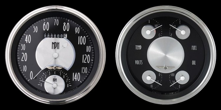 All American Tradition 2-Gauge Set 4-5/8" Electrical Speedtachular Gauge
