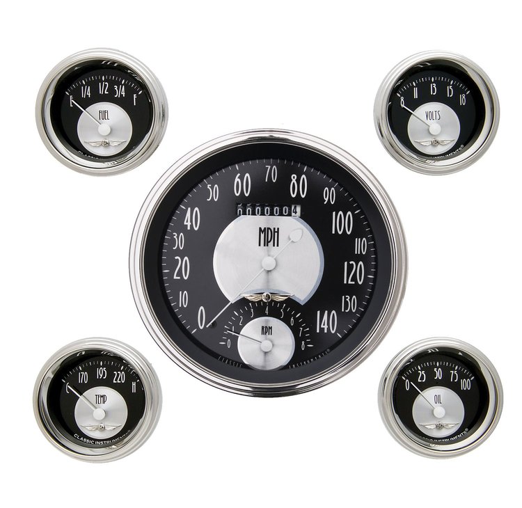 All American Tradition 5-Gauge Set 4-5/8" Electrical Speedtachular Gauge