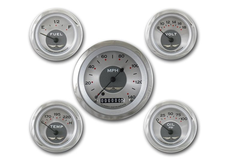 All American Series 5-Gauge Set 3-3/8" Electrical Speedometer (140 mph)