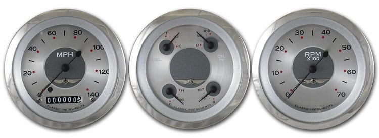All American Series 3-Gauge Set 3-3/8" Electrical Speedometer (140 mph)
