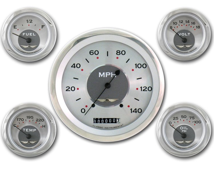 All American Series 5-Gauge Set 4-5/8" Electrical Speedometer (140 mph)