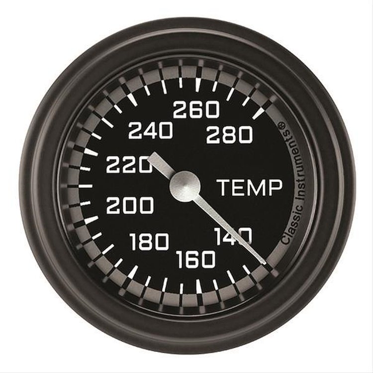 Autocross Grey w/ Black Bezel 2 ? Full Sweep Water Temp Includes Temp Sender