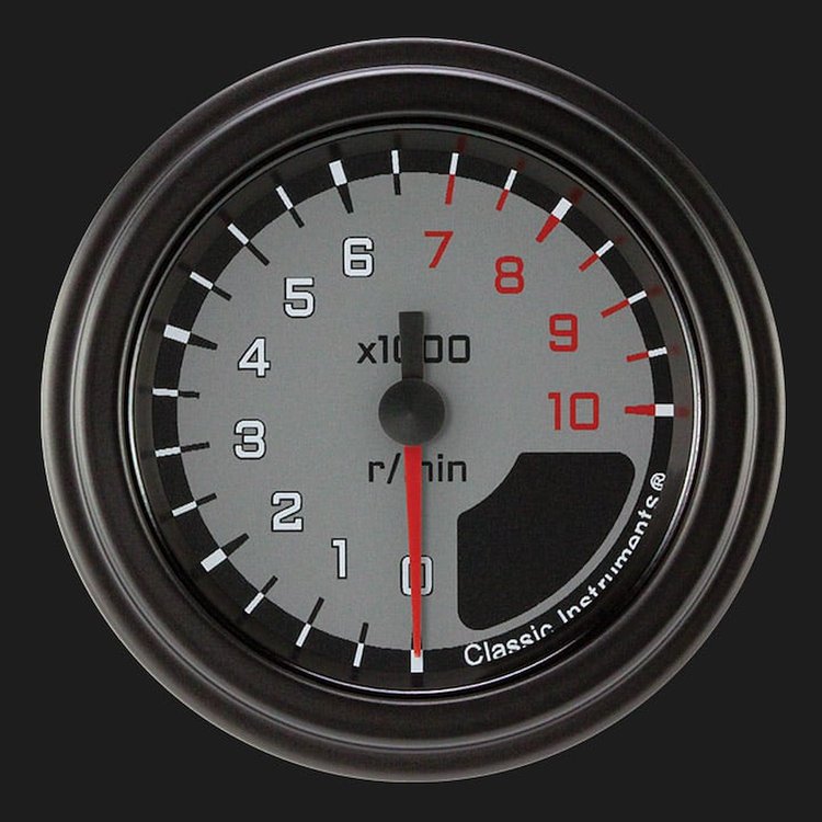 Gray AutoCross Series Tachometer 2-1/8" Electrical