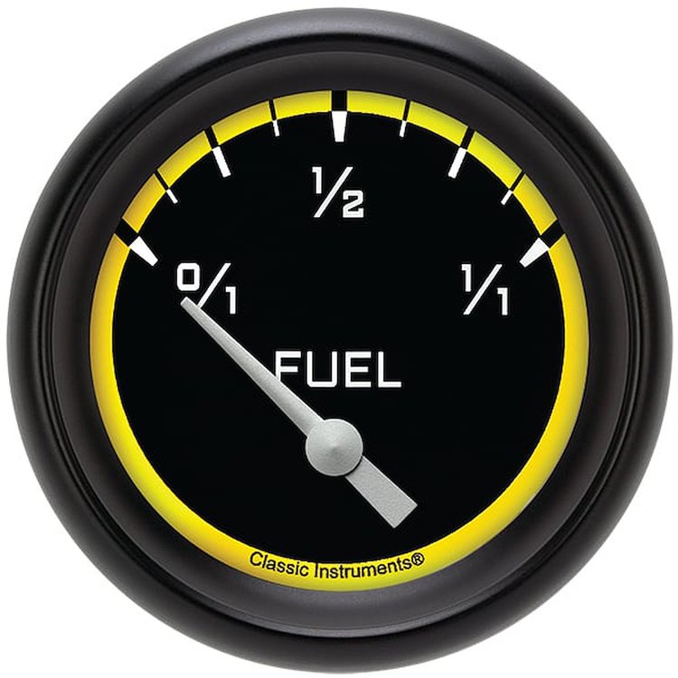 Autocross Yellow w/ Black Bezel 2 ? Fuel 0-90ohm Short Sweep