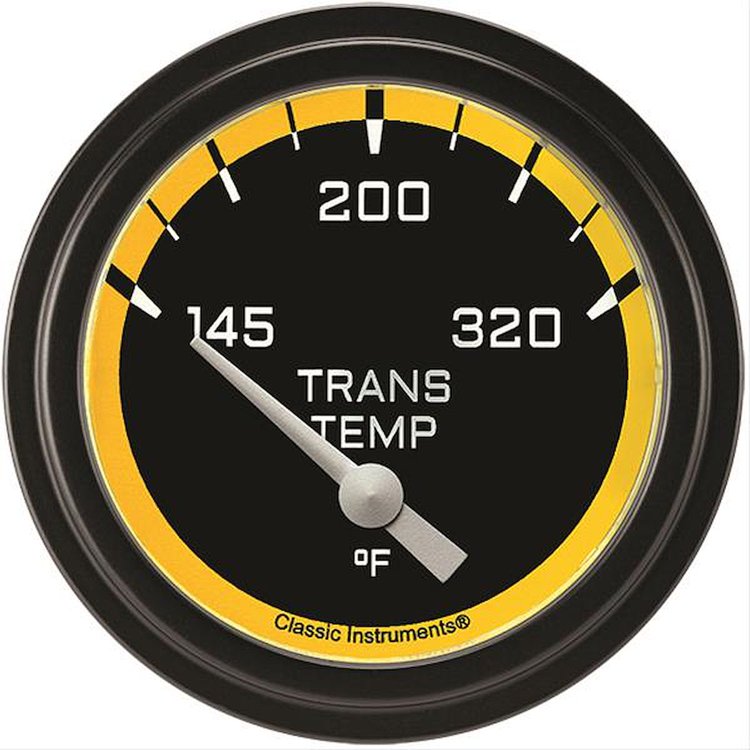 Autocross Yellow w/ Black Bezel 2 ? Trans Temp. Short Sweep