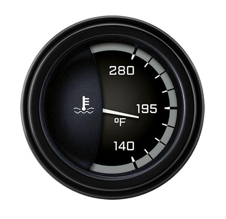 Gray AutoCross Series Water Temperature Gauge 2-1/8" Electrical