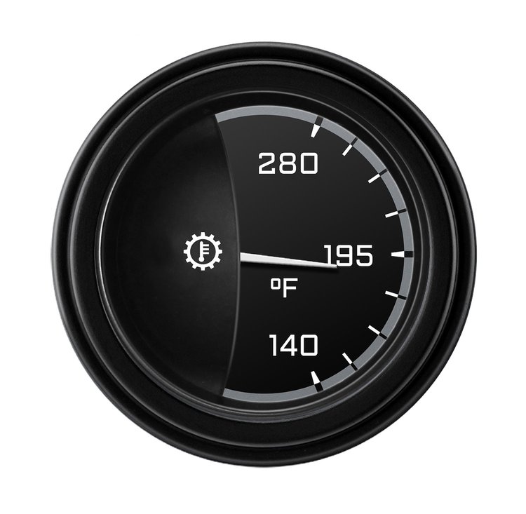 Gray AutoCross Series Transmission Temperature Gauge 2-1/8" Electrical