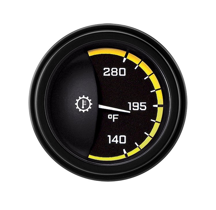 Yellow AutoCross Series Transmission Temperature Gauge 2-1/8" Electrical