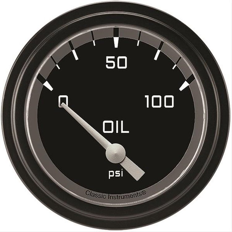 Autocross Grey w/ Black Bezel 2 ? Oil Press 100psi Short Sweep