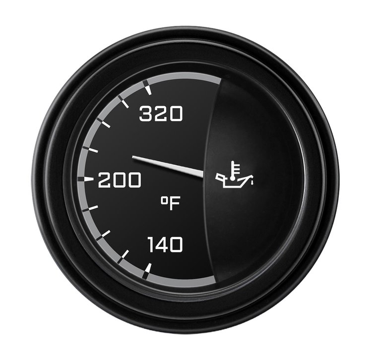 Gray AutoCross Series Oil Temperature Gauge 2-1/8" Electrical