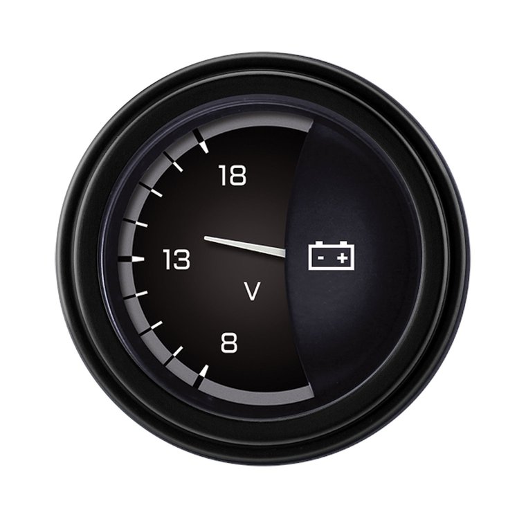 Gray AutoCross Series Voltmeter 2-1/8" Electrical