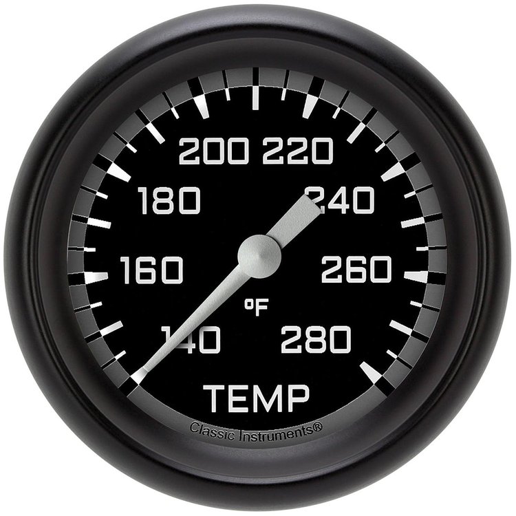 AX326GBPF-06 Autocross Gray 2 5/8in. Full Sweep Water Temperature Gauge