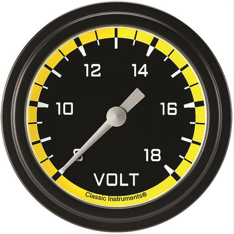 Autocross Yellow w/ Black Bezel 2 ? Volt Full Sweep