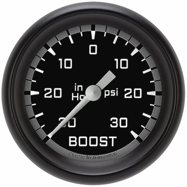 AX341GBPF Autocross Gray 2 5/8in. Boost/Vacuum Gauge