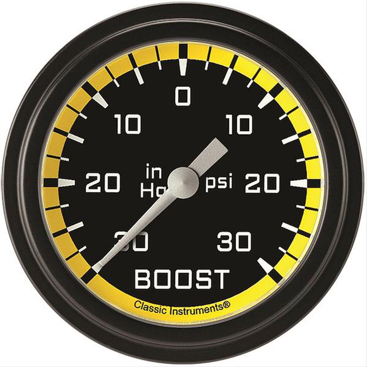 Autocross Yellow w/ Black Bezel 2 ? Boost/Vac Electric Full Sweep